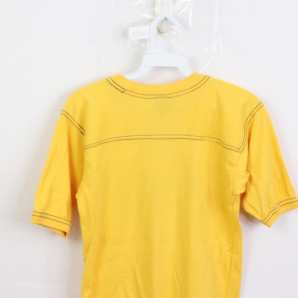 80s Mens XS Colorado Nature Print T Shirt Yellow - Picture 8 of 8